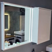 Дзеркальна шафа Fancy Marble Jamaica 124,5х20 см дзеркало зліва МДФ/ДСП біла 21012512210