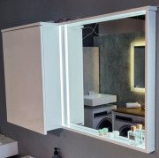 Дзеркальна шафа Fancy Marble Jamaica 124,5х20 см дзеркало праворуч МДФ/ДСП біла 21012512201