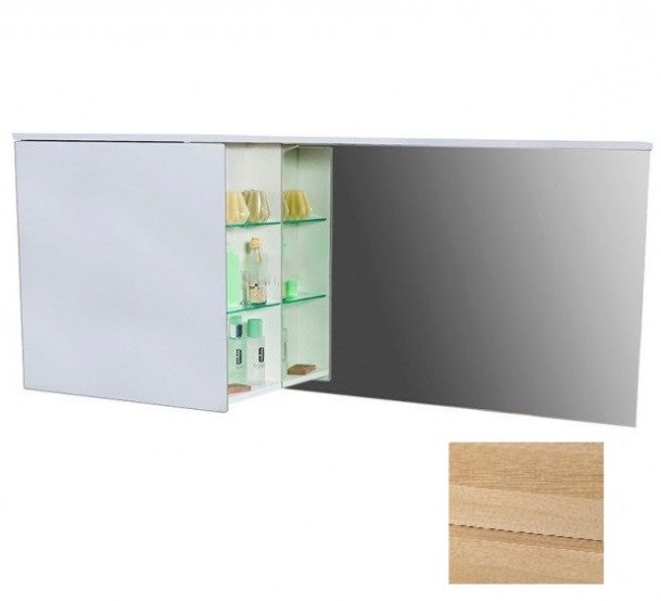 Дзеркальна шафа Fancy Marble Vivara 150х30 см права з діодним підсвічуванням шпон дуба Vivara R Бш