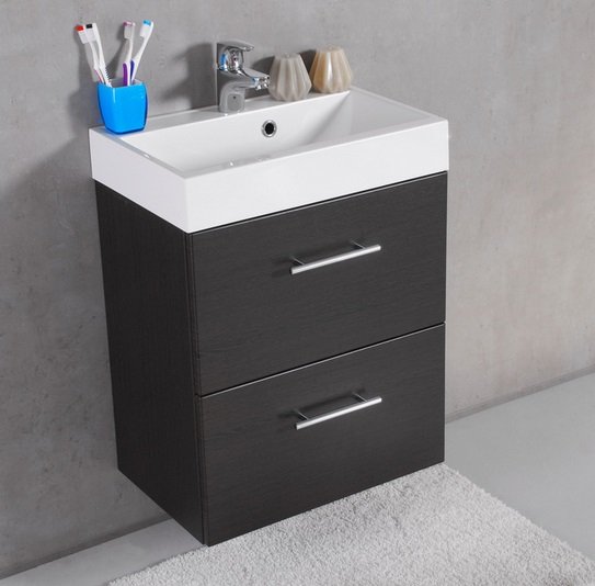 Тумба підвісна Fancy Marble Crete 54,3x36 см із раковиною UM-550 МДФ сірий ШН-22 С