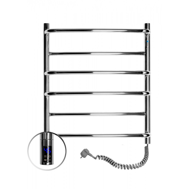 Электрический полотенцесушитель Navin Омега 530х600 правый сенсор с таймером нержавеющая сталь хром 10-015033-5360