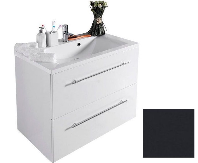 Тумба підвісна Fancy Marble Goa 79,4х50,5 см із раковиною Dallas 800 МДФ сірий ШН-72С