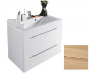 Тумба подвесная Fancy Marble Goa 79,4х50,5 см с раковиной Dallas 800 шпон дуба ШН-72 ш