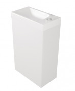 Тумба подвесная Fancy Marble Java 39,4x21,6 см петли справа с раковиной Ida 400 МДФ белый 12404012200