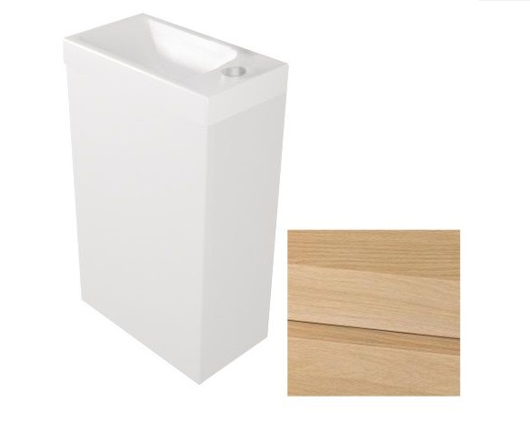 Тумба підвісна Fancy Marble Java 39,4x21,6 см з раковиною Ida 400 шпон дуба  ШН-400 ш