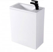 Тумба подвесная Fancy Marble Java 50x24,5 см петли справа с раковиной Linnea 500 МДФ белый 12505012200