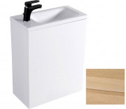 Тумба подвесная Fancy Marble Java 50x24,5 см с раковиной Linnea 500 шпон дуба ШН-500 ш