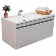 Тумба подвесная Fancy Marble Aspen 100,3х48,2 см с раковиной Sacramento МДФ белый глянцевый 10210012200