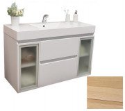 Тумба підвісна Fancy Marble Barbados 3 120х50 см з раковиною Nadja 1200C шпон дуба/білий профіль Barbados3 ш