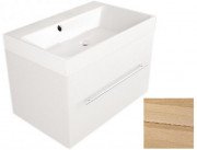 Тумба подвесная Fancy Marble Corsica 69,5х44,5 см с раковиной Signe 700C шпон дуба ШН-700 ш