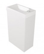 Тумба подвесная Fancy Marble Java 39,4x21,6 см петли справа с раковиной Ida 400 МДФ белый 12404012200