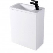 Тумба подвесная Fancy Marble Java 50x24,5 см петли справа с раковиной Linnea 500 МДФ белый 12505012200