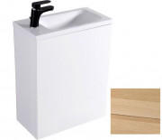 Тумба підвісна Fancy Marble Java 50x24,5 см з раковиною Linnea 500 шпон дуба ШН-500 ш