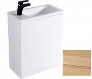 Тумба подвесная Fancy Marble Java 50x24,5 см с раковиной Linnea 500 шпон дуба ШН-500 ш