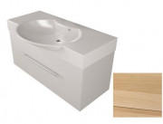 Тумба подвесная Fancy Marble Sumatra-1 98х40 см с раковиной Carme 980 шпон дуба SUM1-980Nш