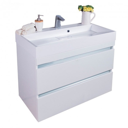 Тумба подвесная Fancy Marble Borneo 90x45,9 см с раковиной Ashley 900 МДФ белый Borneo 900 Б Ash