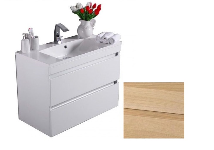 Тумба подвесная Fancy Marble Borneo 90x45,9 см с раковиной Amelia 900 шпон дуба Borneo 900ш