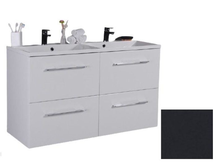 Тумба подвесная Fancy Marble Cuba 119,5х45,4 см с раковиной Amelia 1200D МДФ серый ШН-Am1200DC