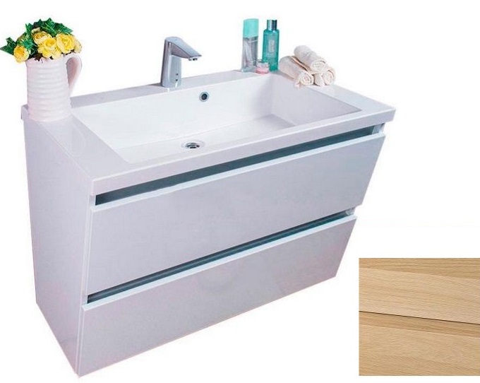 Тумба подвесная Fancy Marble Cyprus 85х50 см с раковиной Peggy 850C шпон дуба ШН Peggy ш