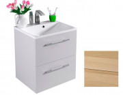 Тумба подвесная Fancy Marble Santorini 59,5х45,6 см с раковиной Amelia 600C шпон дуба Sant 600 ш