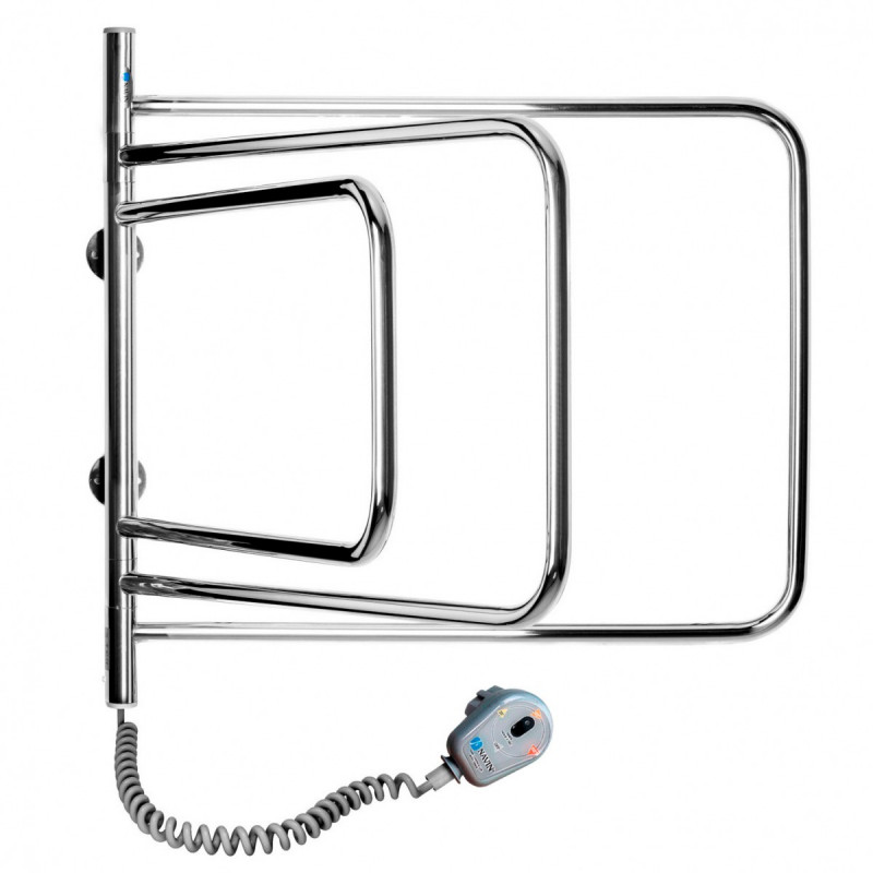 Электрический полотенцесушитель Navin Веер 600х600 левый поворотный нержавеющая сталь хром 10-026121-6060