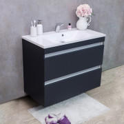 Тумба подвесная Fancy Marble Borneo 90x45,9 см с раковиной Amelia 900 МДФ серый Borneo 900С