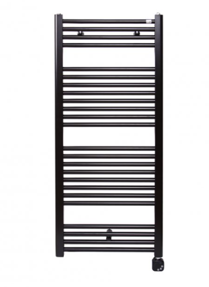 Полотенцесушитель электрический Zehnder Virando с тэном HEC скрытого монтажа черный матовый AB-120-060-9017-HEC-HID