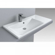 Раковина для ванной Fancy Marble Amelia 90х46 см левая искусственный камень белый 0709201