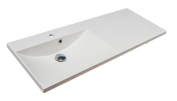 Раковина для ванної Fancy Marble Amelia 124,5х46 см ліва штучний камінь білий 0712301
