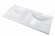 Раковина для ванної Fancy Marble Lucia1200D подвійна 120х48 см штучний камінь білий 1312101