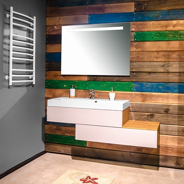 Тумба подвесная Fancy Marble Tristan 140x44 ,5 см с раковиной Signe 1000C МДФ белый глянцевый/дерево ШН-Mersey