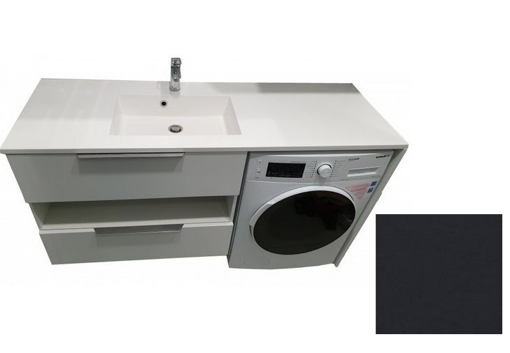 Тумба подвесная Fancy Marble Vivara 149,4х49,7 левая см с раковиной Lauretta 1500L МДФ серый Vivara150LС