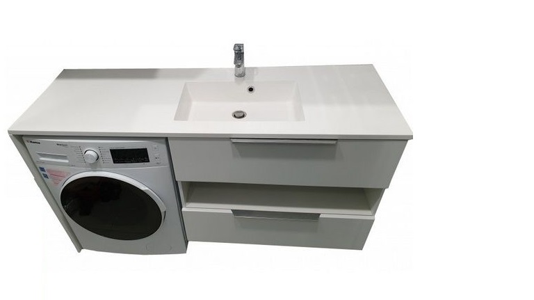 Тумба подвесная Fancy Marble Vivara 149,4х49,7 правая см с раковиной Lauretta 1500R МДФ белый 12015012201