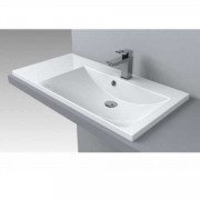 Раковина для ванной Fancy Marble Amelia 90х46 см правая искусственный камень белый 0709301