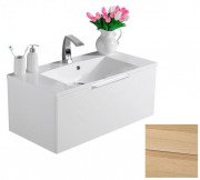 Тумба подвесная Fancy Marble Bermuda-1 90x46 см с раковиной Amelia 900C шпон дуба Bermuda-1 ш