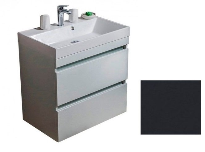 Тумба подвесная Fancy Marble Sherman 69,2х44,2 см с раковиной Signe 700 МДФ серый Sherman700С