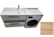 Тумба подвесная Fancy Marble Vivara 149,4х49,7 левая см с раковиной Lauretta 1500L шпон дуба Vivara150Lш