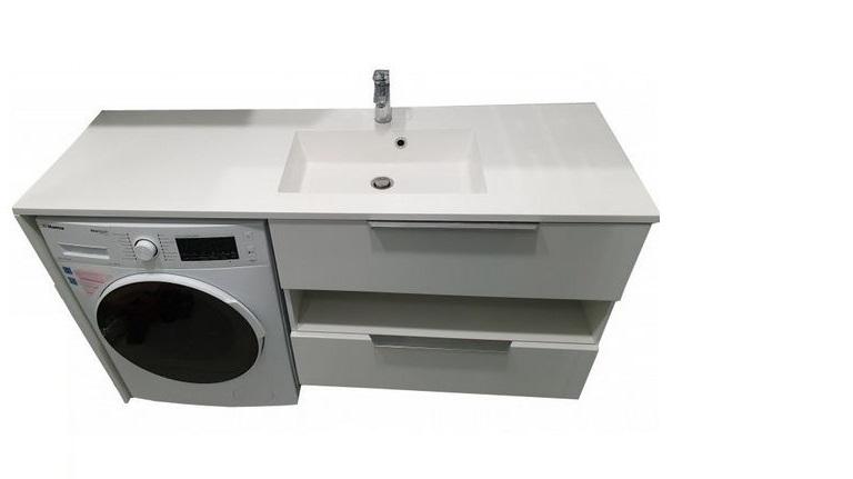Тумба подвесная Fancy Marble Vivara 149,4х49,7 правая см с раковиной Lauretta 1500R МДФ белый 12015012201