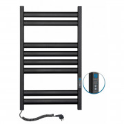 Электрический полотенцесушитель Navin Ellipse 500х800 Digital левый окрашенная сталь черный муар 12-245152-5080