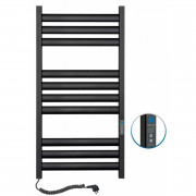 Электрический полотенцесушитель Navin Ellipse 500х1000 Digital левый окрашенная сталь черный муар 12-245152-5010