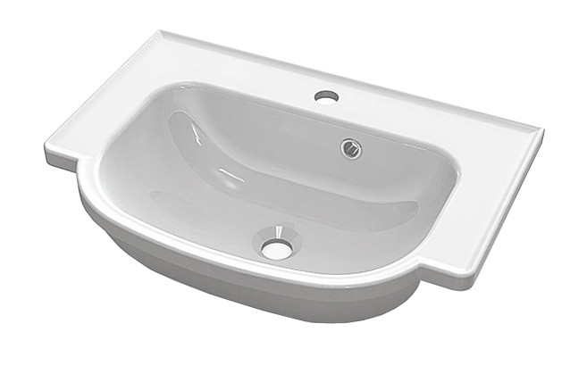 Раковина для ванной Fancy Marble Alva 59,7х42,8 см искусственный камень белый матовый 3006103