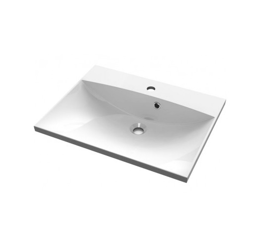 Раковина для ванной Fancy Marble Amelia 60х46 см искусственный камень белый матовый 0706103