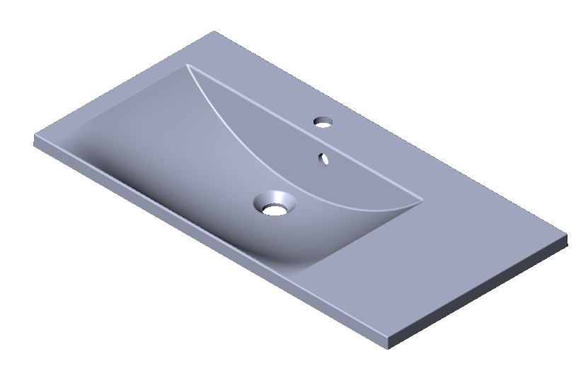 Раковина для ванной Fancy Marble Amelia 90,1х46 см левая искусственный камень белый матовый 0709203