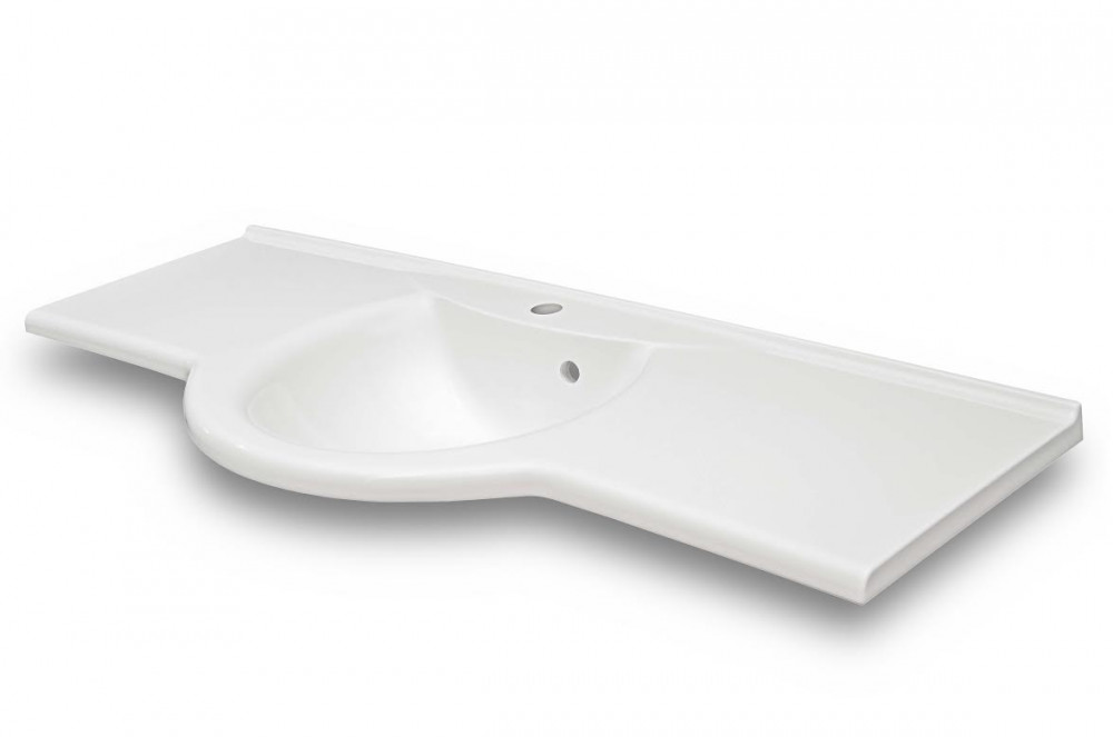 Раковина для ванной Fancy Marble Anna 120х47 см искусственный камень белый матовый 1512103