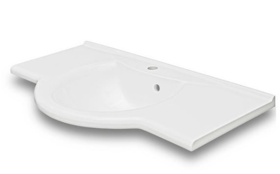 Раковина Fancy Marble Anna 90х47 см штучний камінь білий матовий 1509103