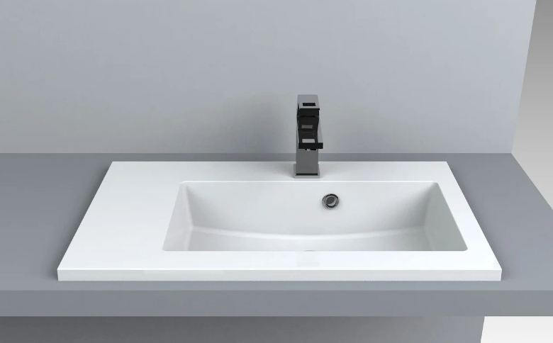 Раковина для ванної Fancy Marble Josefine Slim 70х40 см права штучний камінь білий 5507301