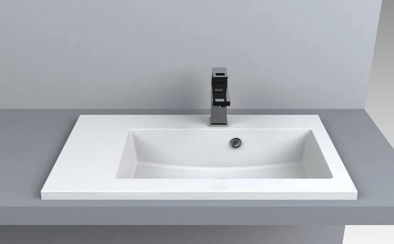 Раковина для ванной Fancy Marble Josefine Slim 70х40 см правая искусственный камень белый 5507301