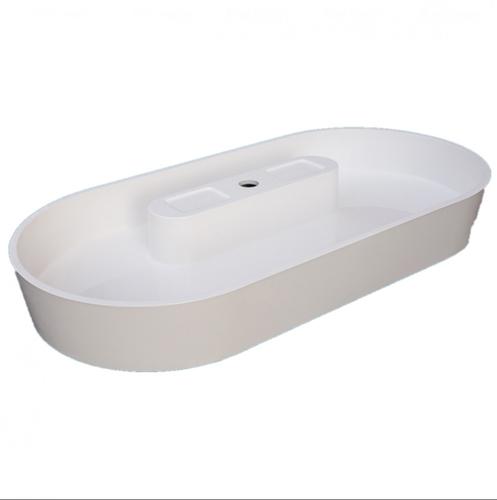 Раковина для ванної Fancy Marble Lika 90х44 см штучний камінь білий 8009101