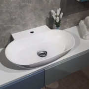 Раковина для ванної Fancy Marble Ruff 55х39 см штучний камінь білий 9406101