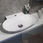 Раковина для ванной Fancy Marble Ruff 55х39 см искусственный камень белый 9406101